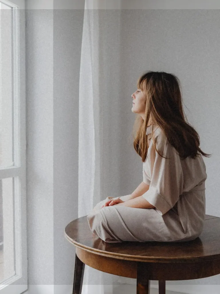 Woman relaxing deeply